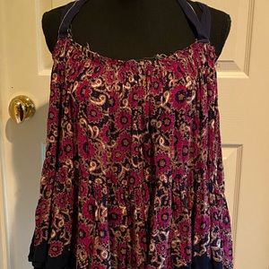 Free people floral top with tied back